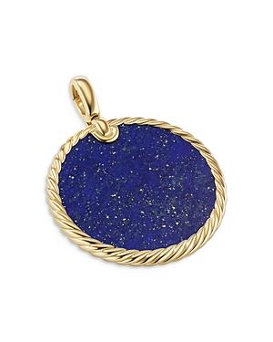 David Yurman Small Cable Disc Amulet in 18K Yellow Gold with Turquoise Product Image