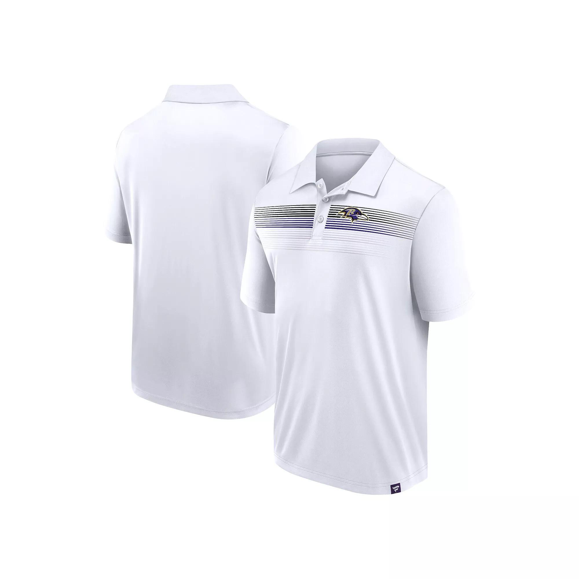Men's Fanatics White Baltimore Ravens Victory For Us Interlock Polo,  Product Image
