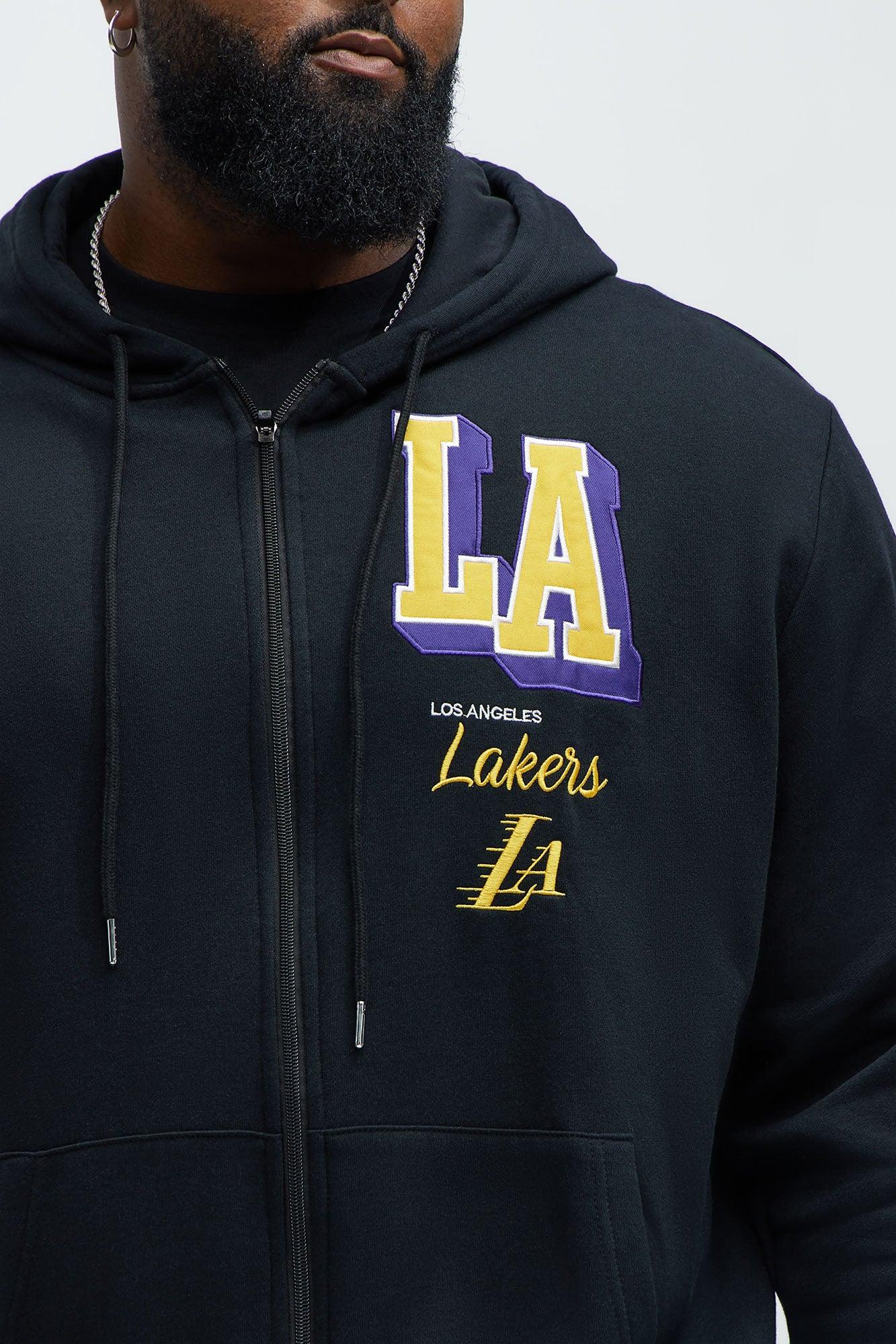 Lakers Bold Zip Up Hoodie - Black Product Image