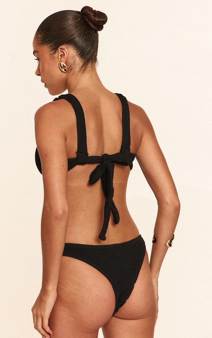 Black Crinkle Brazilian Bikini Bottoms Product Image