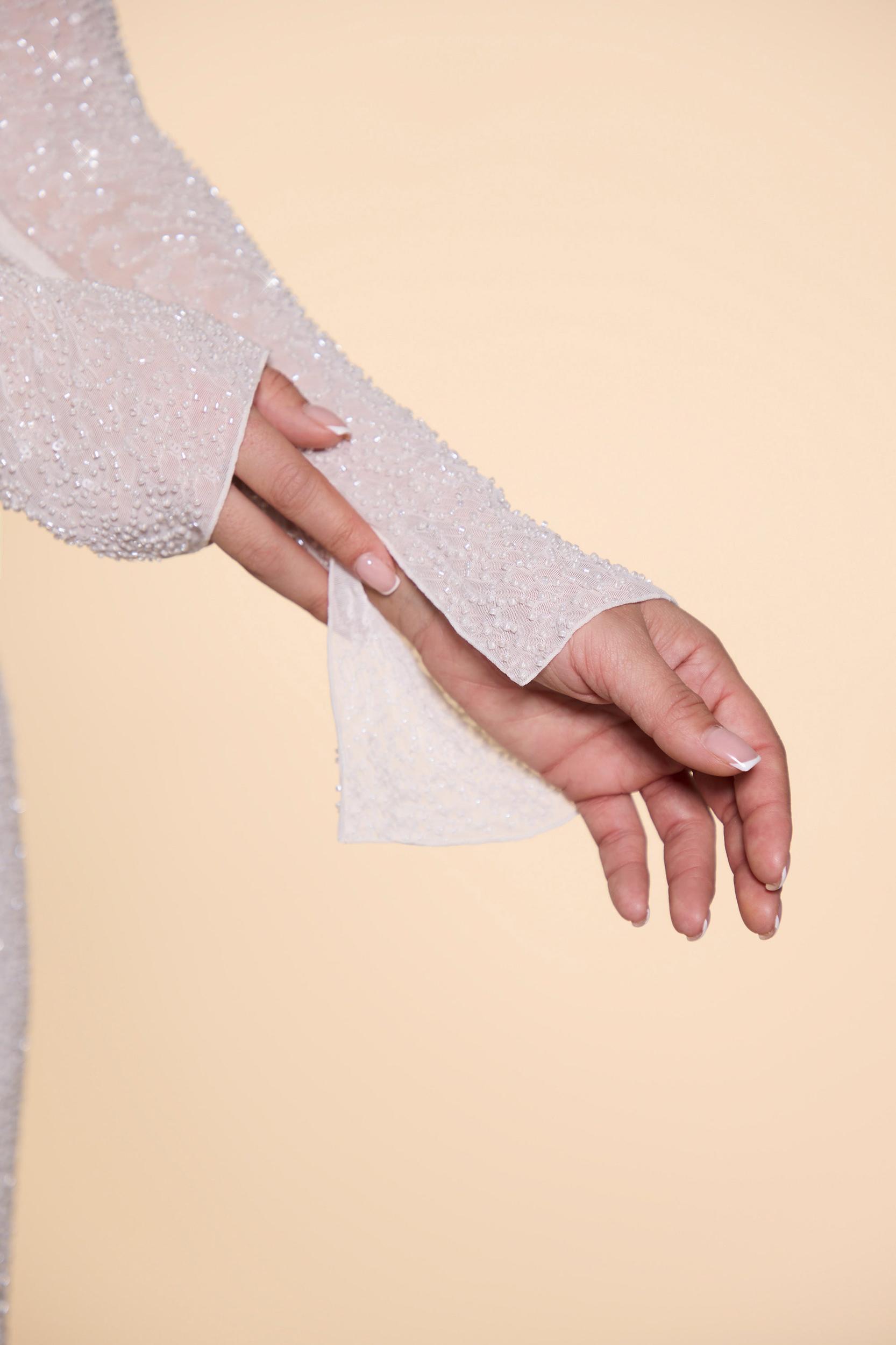 Embellished Cowl Neck Maxi Dress in Ivory Product Image