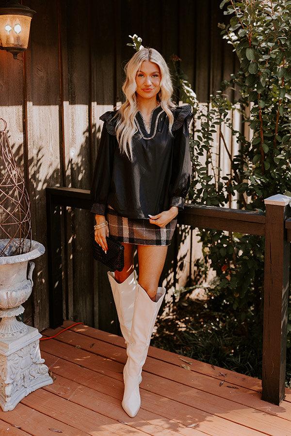 Chic Moment Ruffle Top in Black Product Image