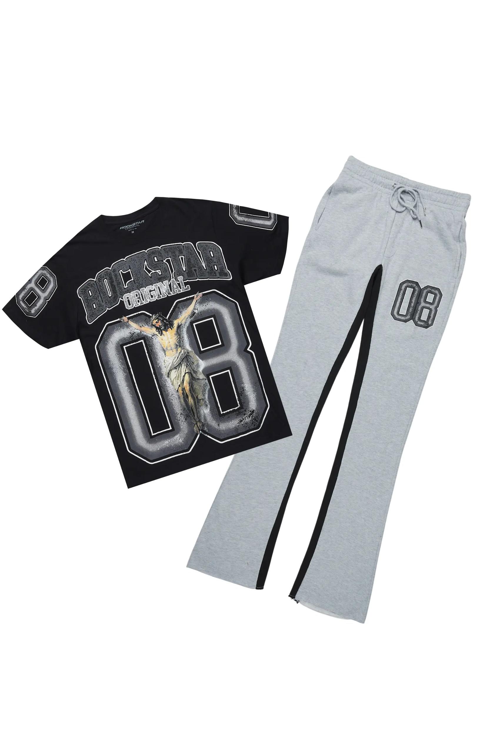 Fields Black/Grey T-Shirt/Baggy Stacked Track Set Male Product Image