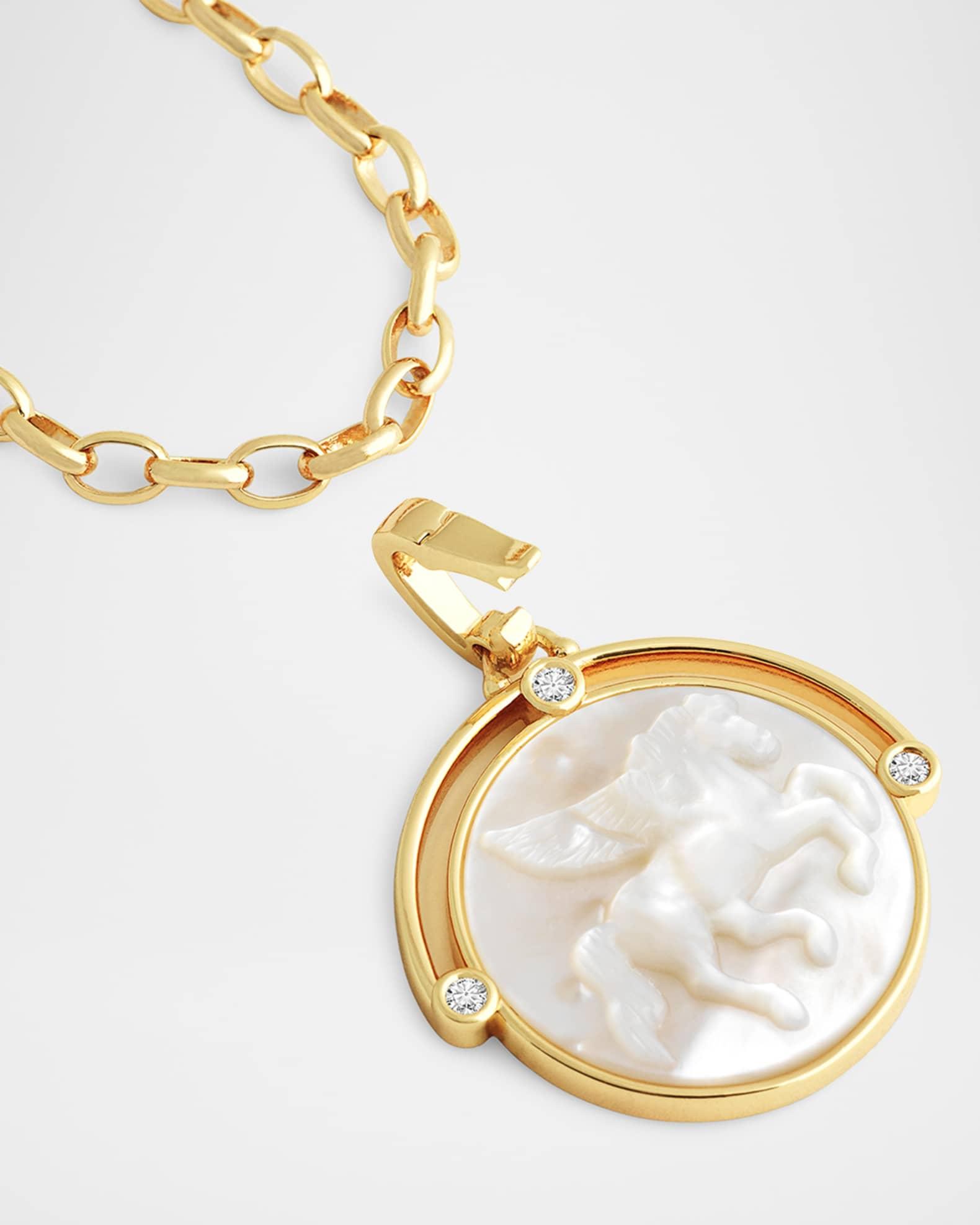 Pegasus Mother-of-Pearl Coin Pendant Necklace Product Image