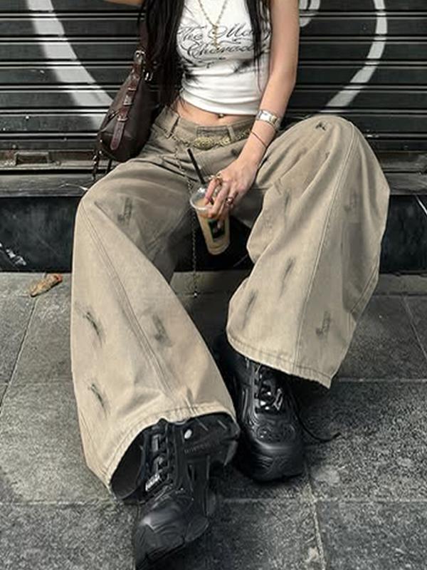 Vintage Washed Aged Boyfriend Jeans Product Image