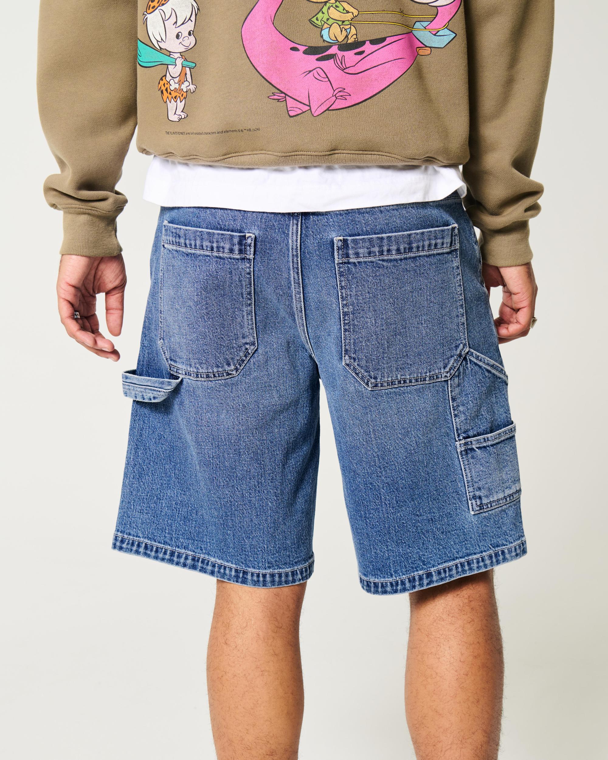 Baggy Denim Cargo Shorts Product Image