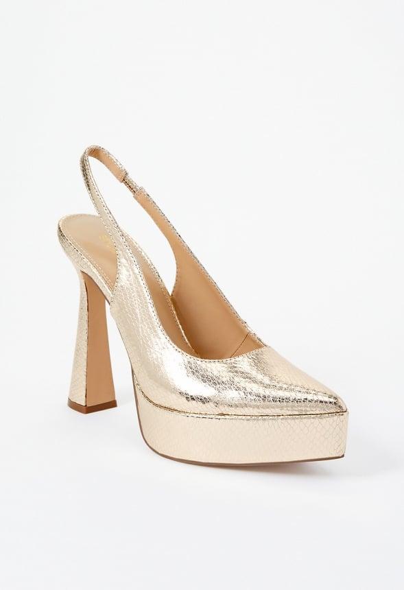 JustFab Margaux Platform Loafer Pump Womens Black/ White Size 8.5 Product Image