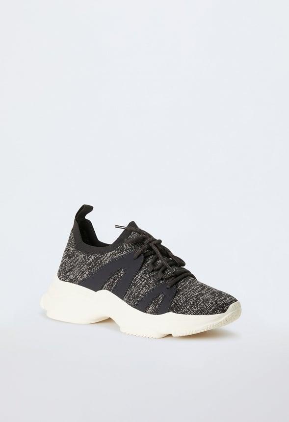 JustFab Margaux Platform Loafer Pump Womens Black/ White Size 8.5 Product Image