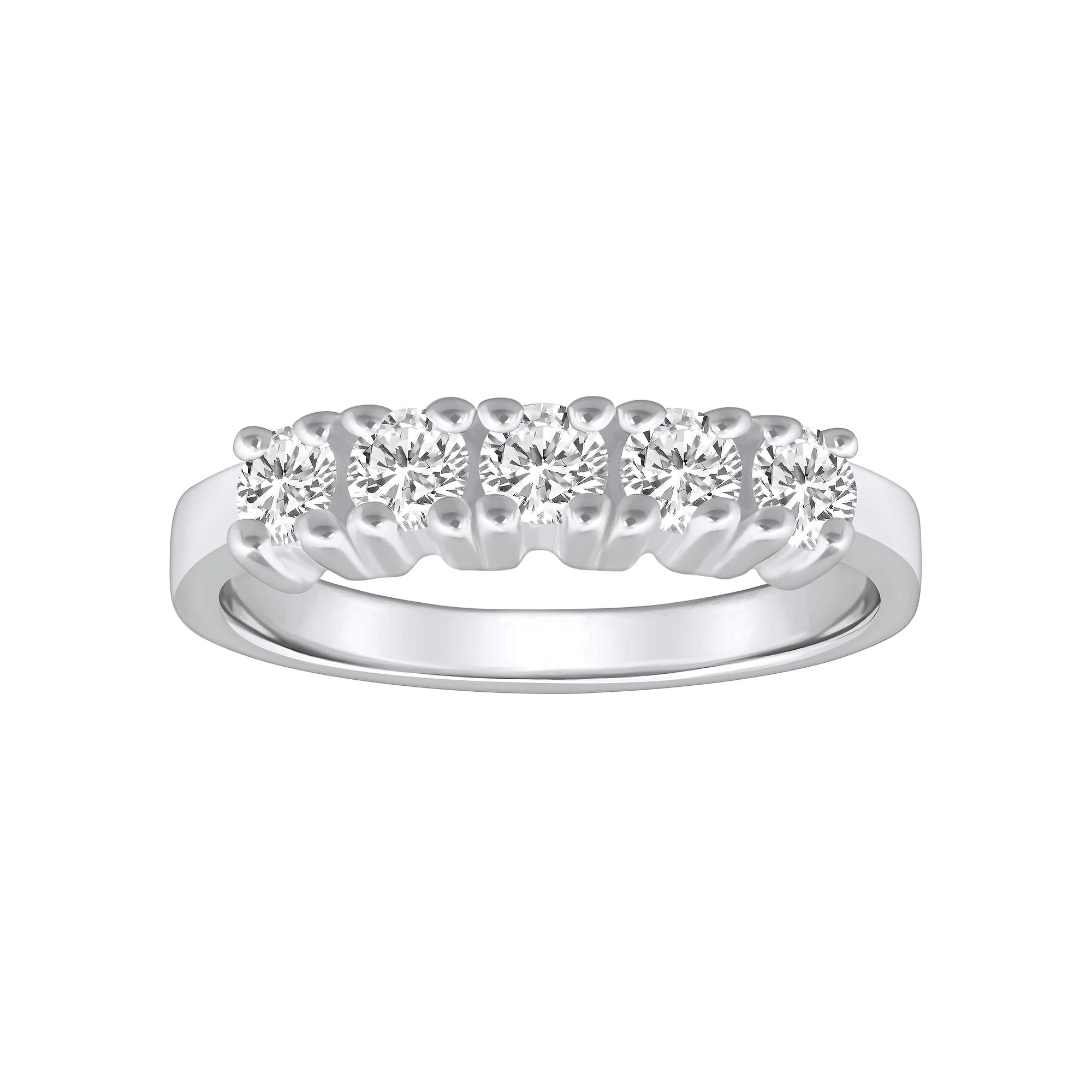 Alyson Layne 14k Gold 3/4 Carat T.W. Diamond 5-Stone Wedding Ring, Women's, Size: 10, White Product Image