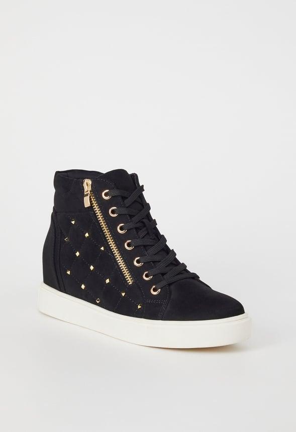 JustFab Margaux Platform Loafer Pump Womens Black/ White Size 8.5 Product Image