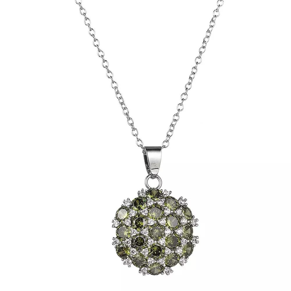 A&M Silver Tone Olive Flower Cluster Pendant Necklace, Women's, Size: 18" Product Image