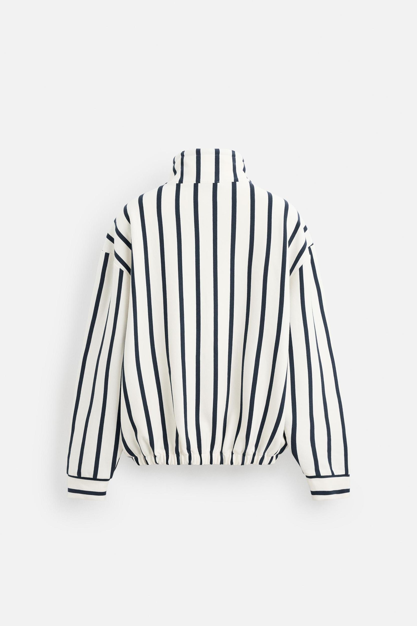 STRIPED QUARTER-ZIP SWEATSHIRT Product Image