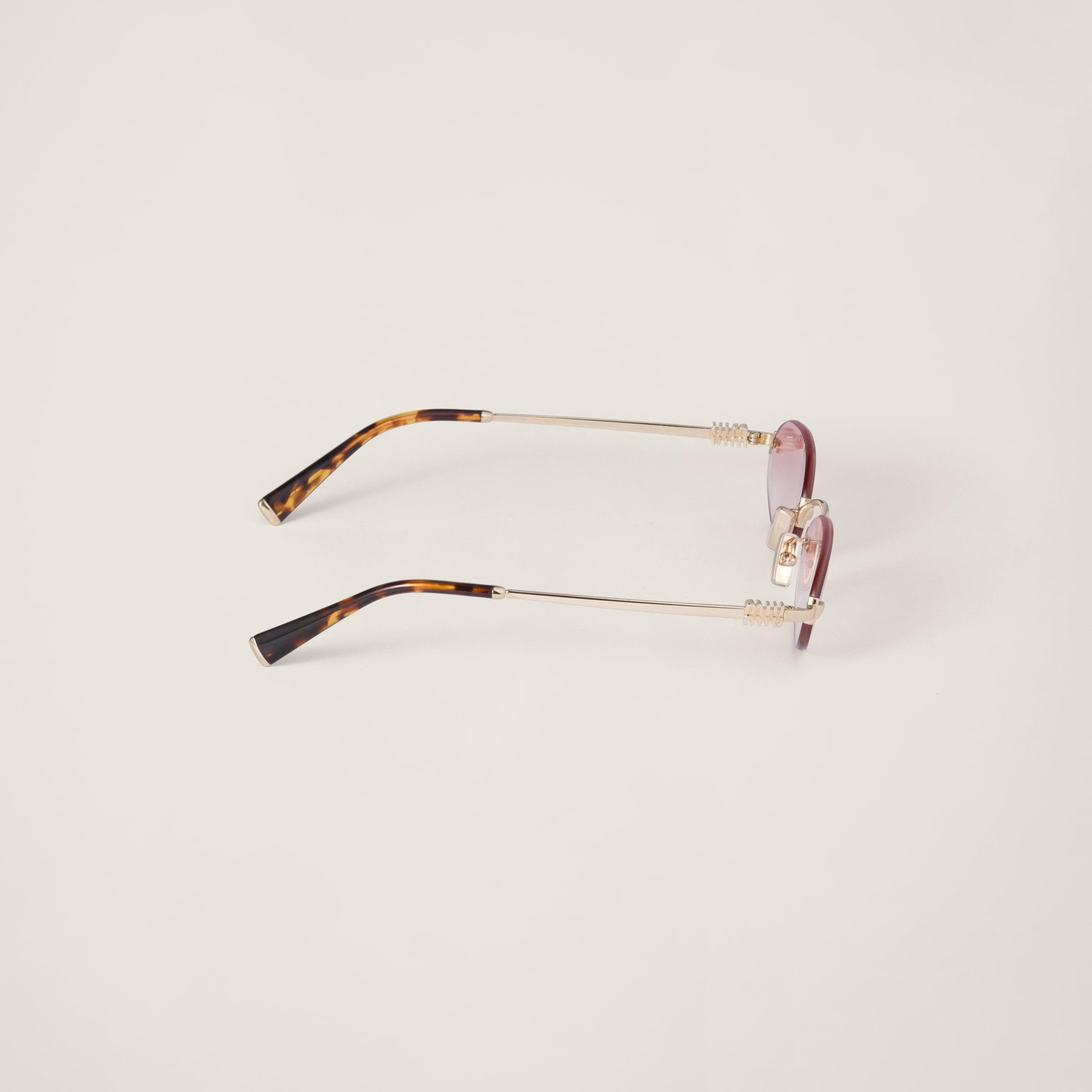 MIU MIU Womens Gold Mu A52s Oval-frame Metal Sunglasses In Gray Product Image