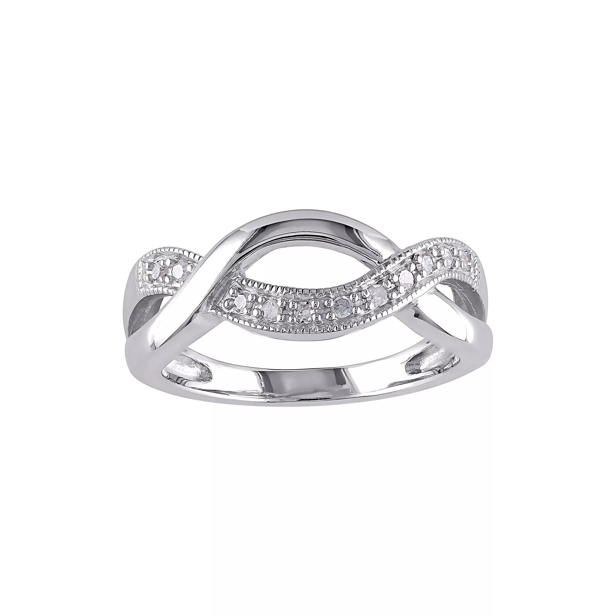 Stella Grace Sterling Silver 1/10 Carat T.W. Diamond Fashion Ring, Women's, Size: 8 Product Image