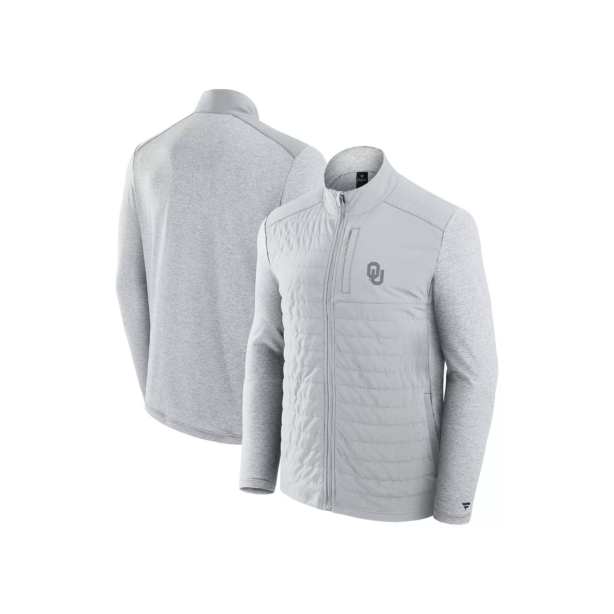 Men's Fanatics Gray Oklahoma Sooners Tonal Primary Logo Full-Zip Jacket,  Product Image
