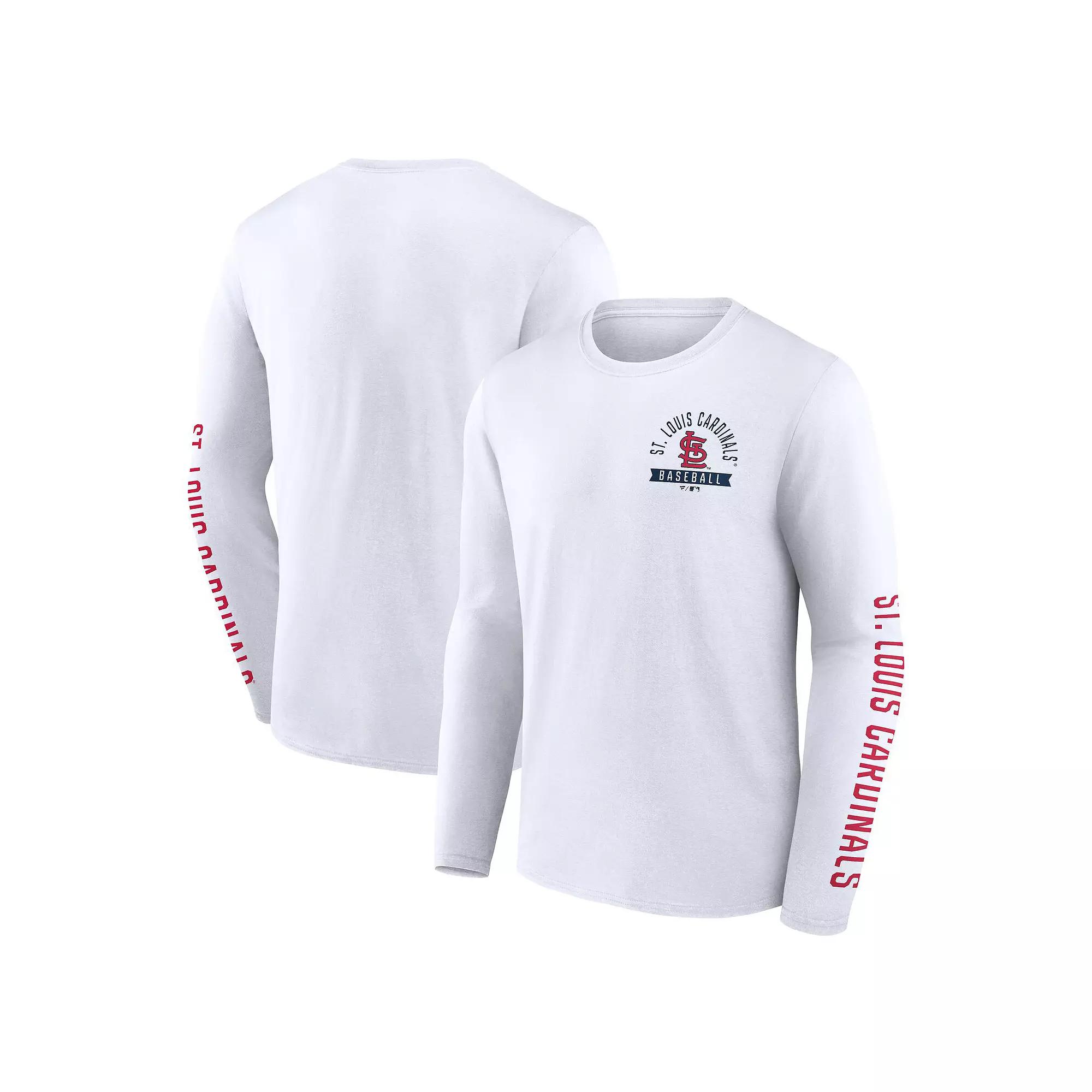 Men's Fanatics White St. Louis Cardinals Press Box Long Sleeve T-Shirt,  Product Image