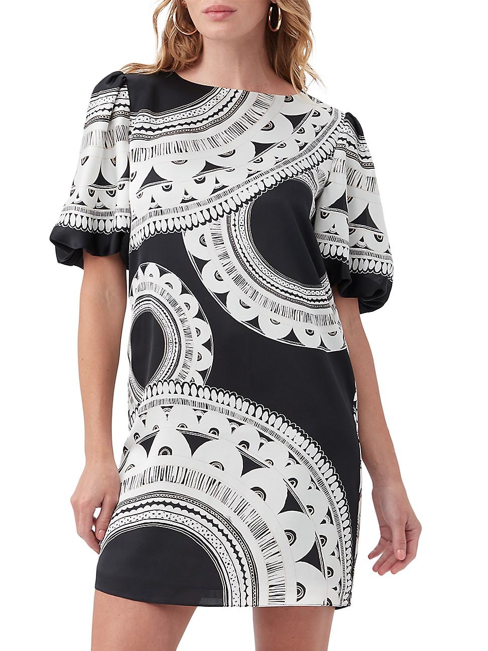 Womens Luv Printed Short-Sleeve Minidress - Product Image