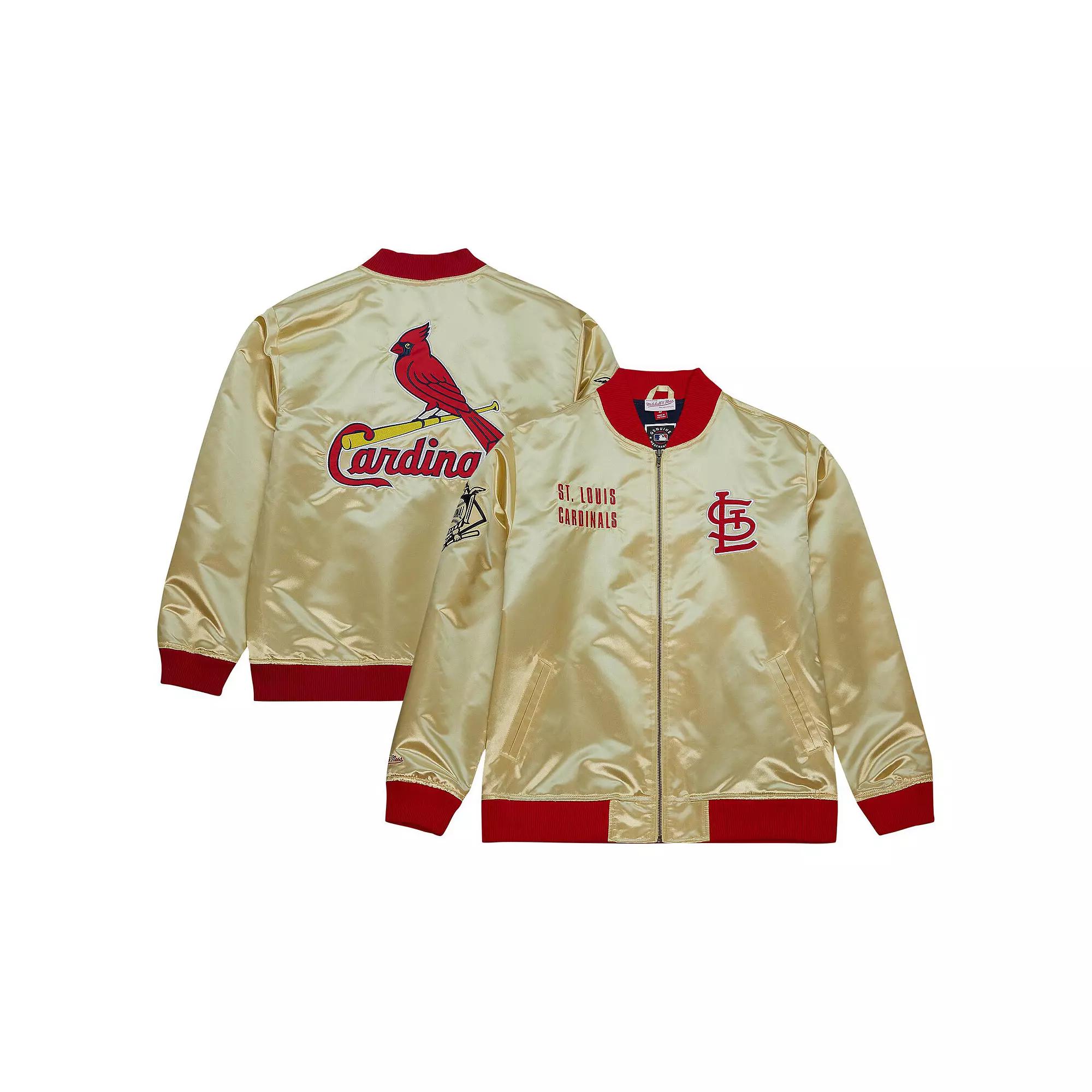 Men's Mitchell & Ness Gold St. Louis Cardinals OG 2.0 Lightweight Satin Full-Zip Jacket, Size: 3XL Product Image