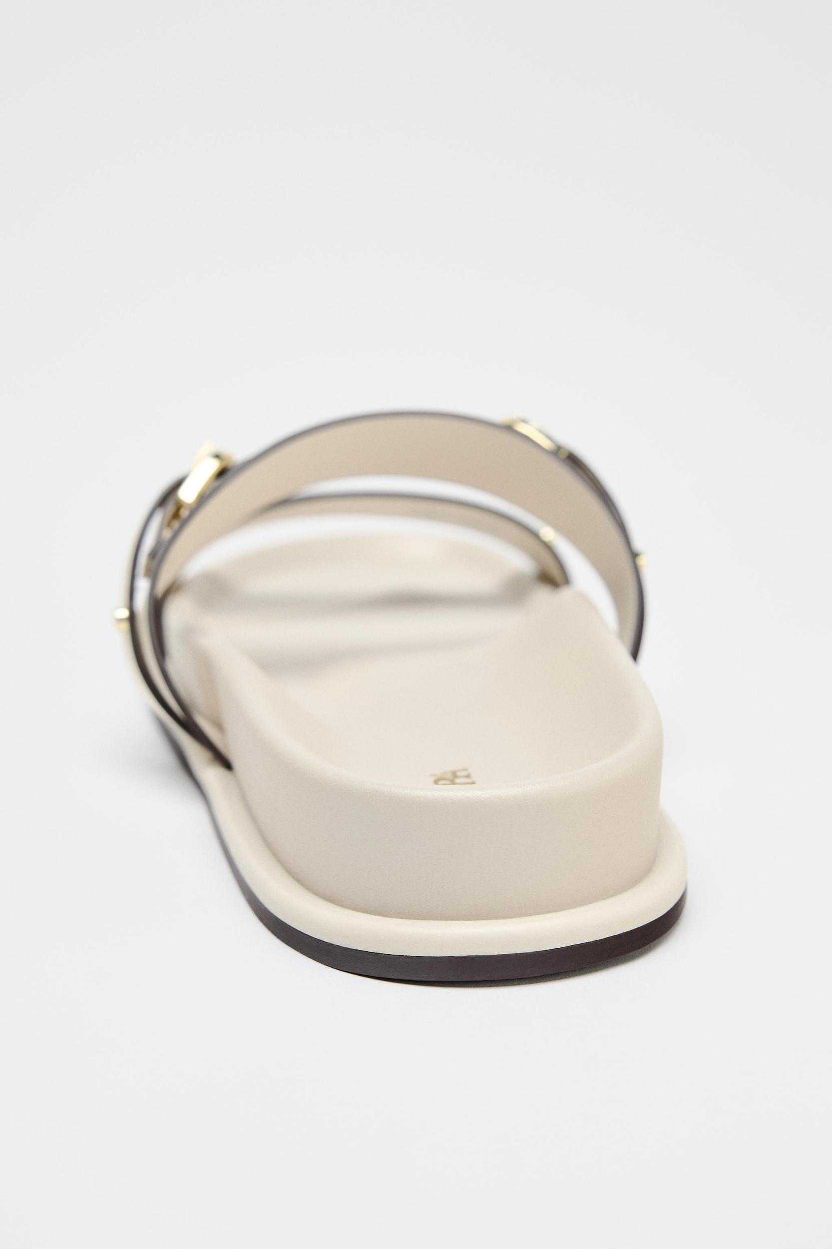 FLAT BUCKLED SANDALS Product Image