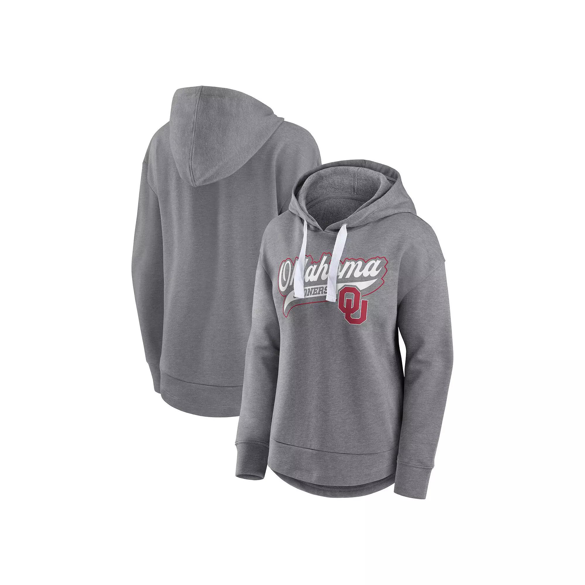 Women's Fanatics Heather Gray Oklahoma Sooners Tail Sweep Pullover Hoodie,  Product Image
