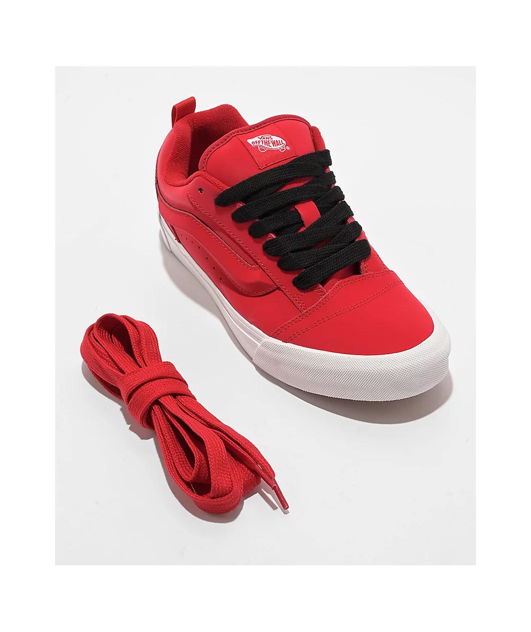 Vans Knu Skool Red & Black Skate Shoes Product Image