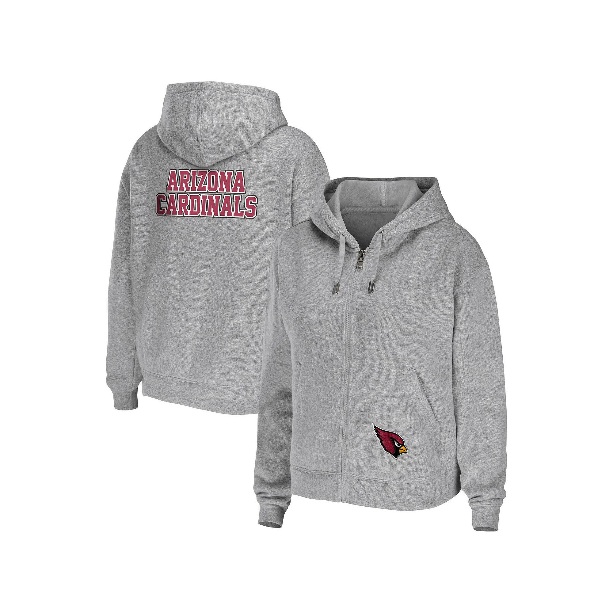 Women's WEAR by Erin Andrews Heathered Gray Arizona Cardinals Team Full-Zip Hoodie,  Product Image