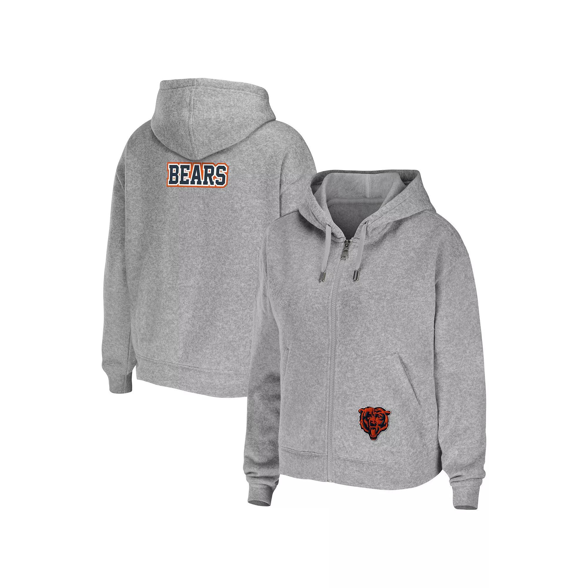 Women's WEAR by Erin Andrews Heathered Gray Chicago Bears Team Full-Zip Hoodie,  Product Image