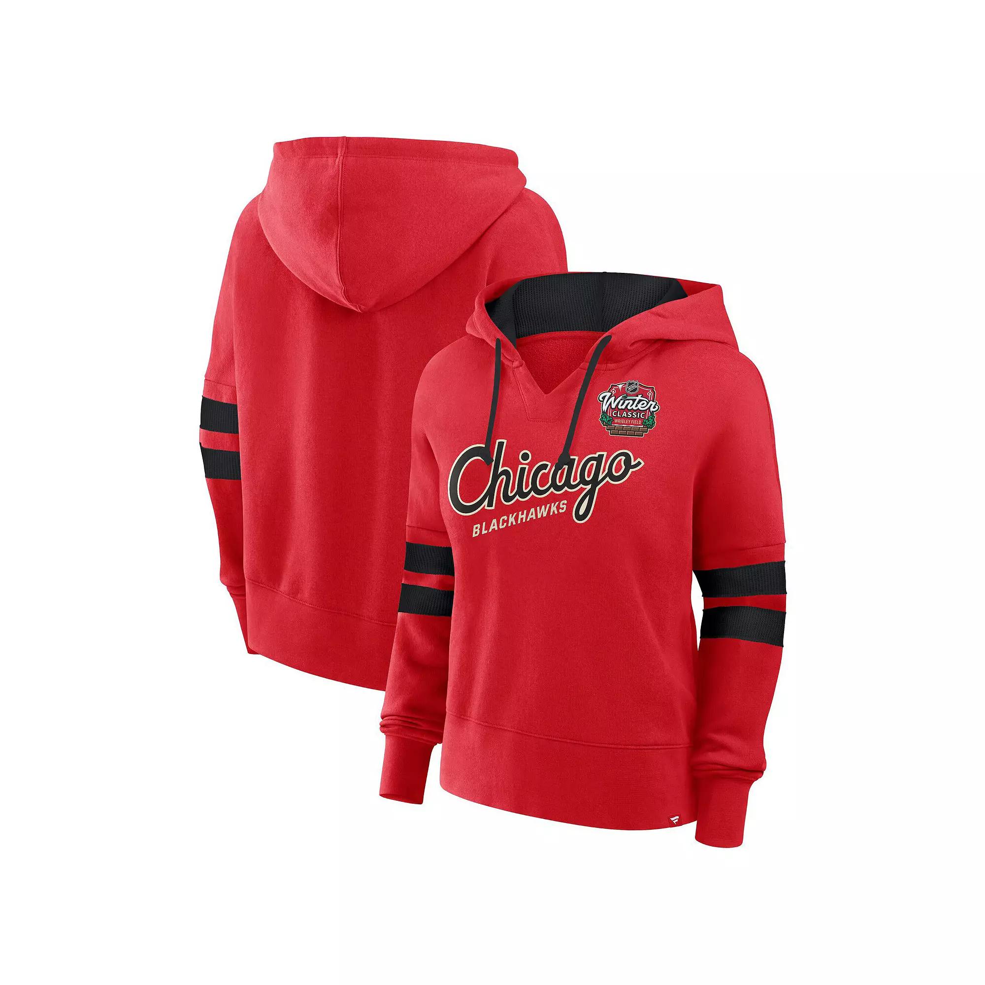 Women's Fanatics  Red Chicago Blackhawks 2025 NHL Winter Classic Seize Fleece Pullover Hoodie, Size: Medium Product Image
