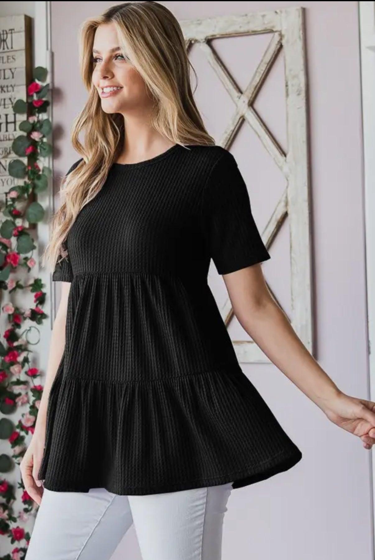 Waffle Babydoll Top- Lilac Product Image