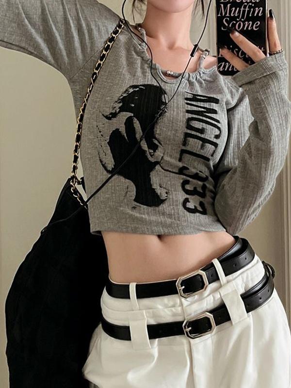 Print Halter Slim Knit Top Product Image