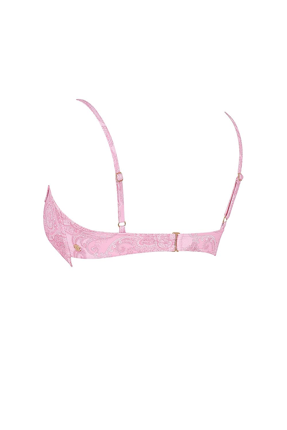 Antibes  pink paisley underwired bikini top Product Image