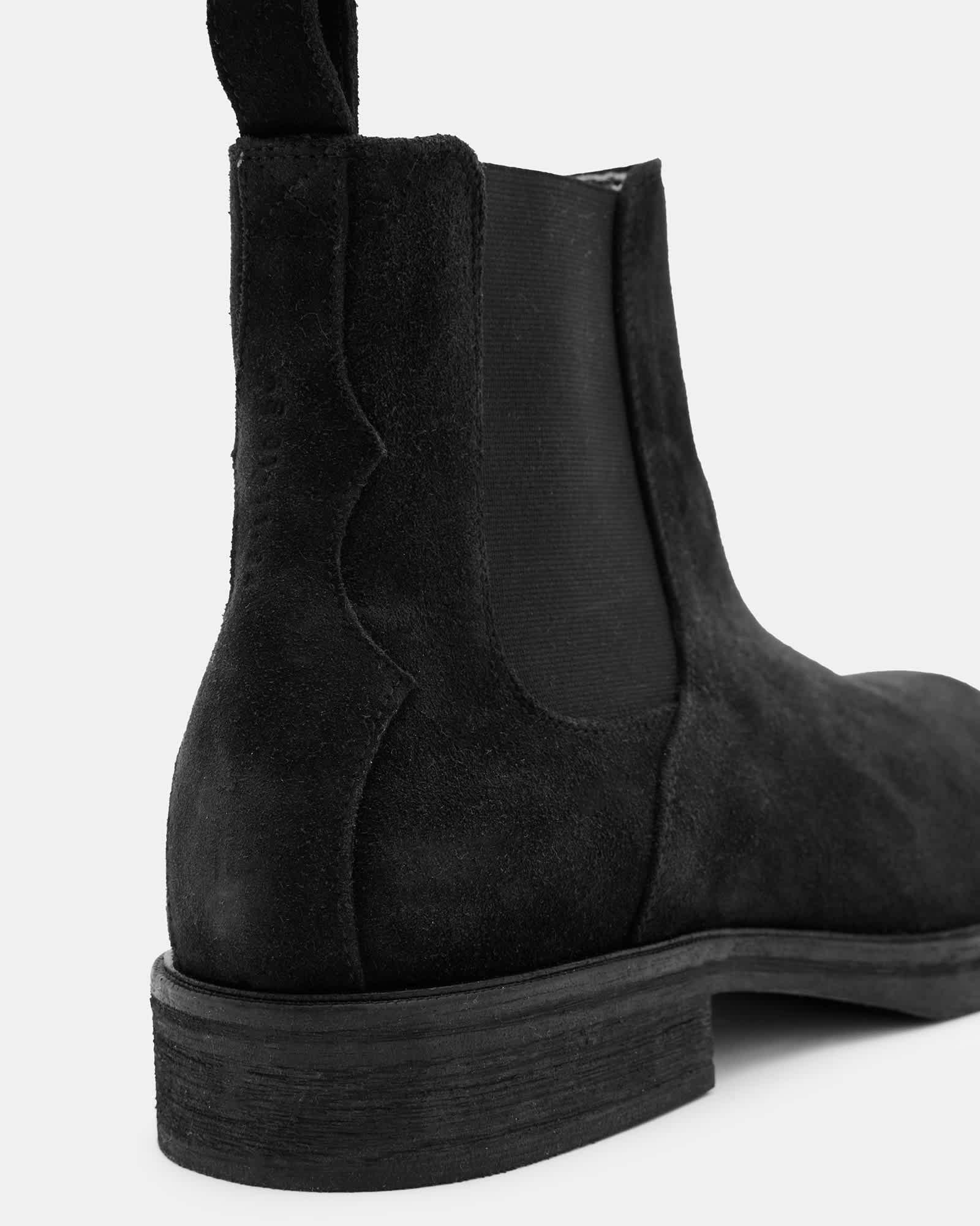 Creed Suede Chelsea Boots Black | ALLSAINTS US Product Image