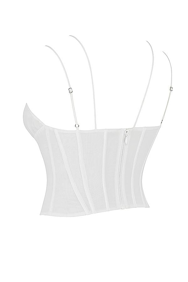 Orla  white chiffon strappy corset Product Image