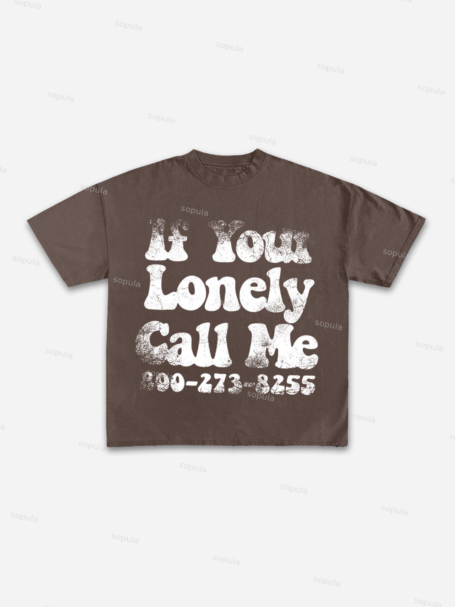 Mental Health. If Your Lonely, Call Me Vintage Graphic Cotton T-shirt Product Image