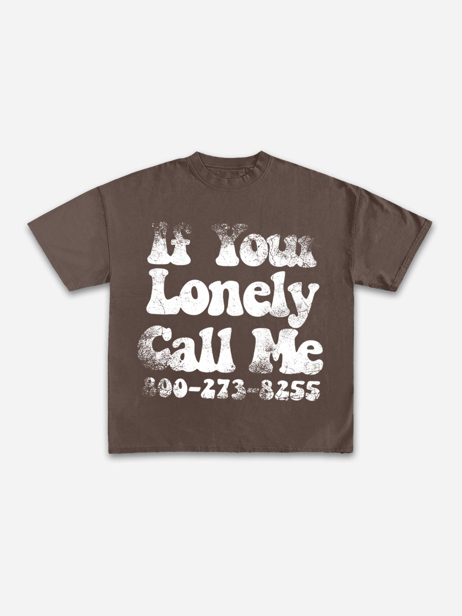 Mental Health. If Your Lonely, Call Me Vintage Graphic Cotton T-shirt Product Image