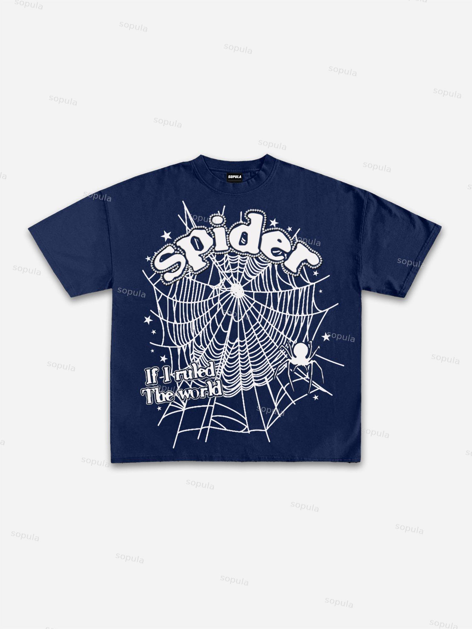 Spider Web If I Ruled The World Vintage Graphic Cotton T-shirt Product Image