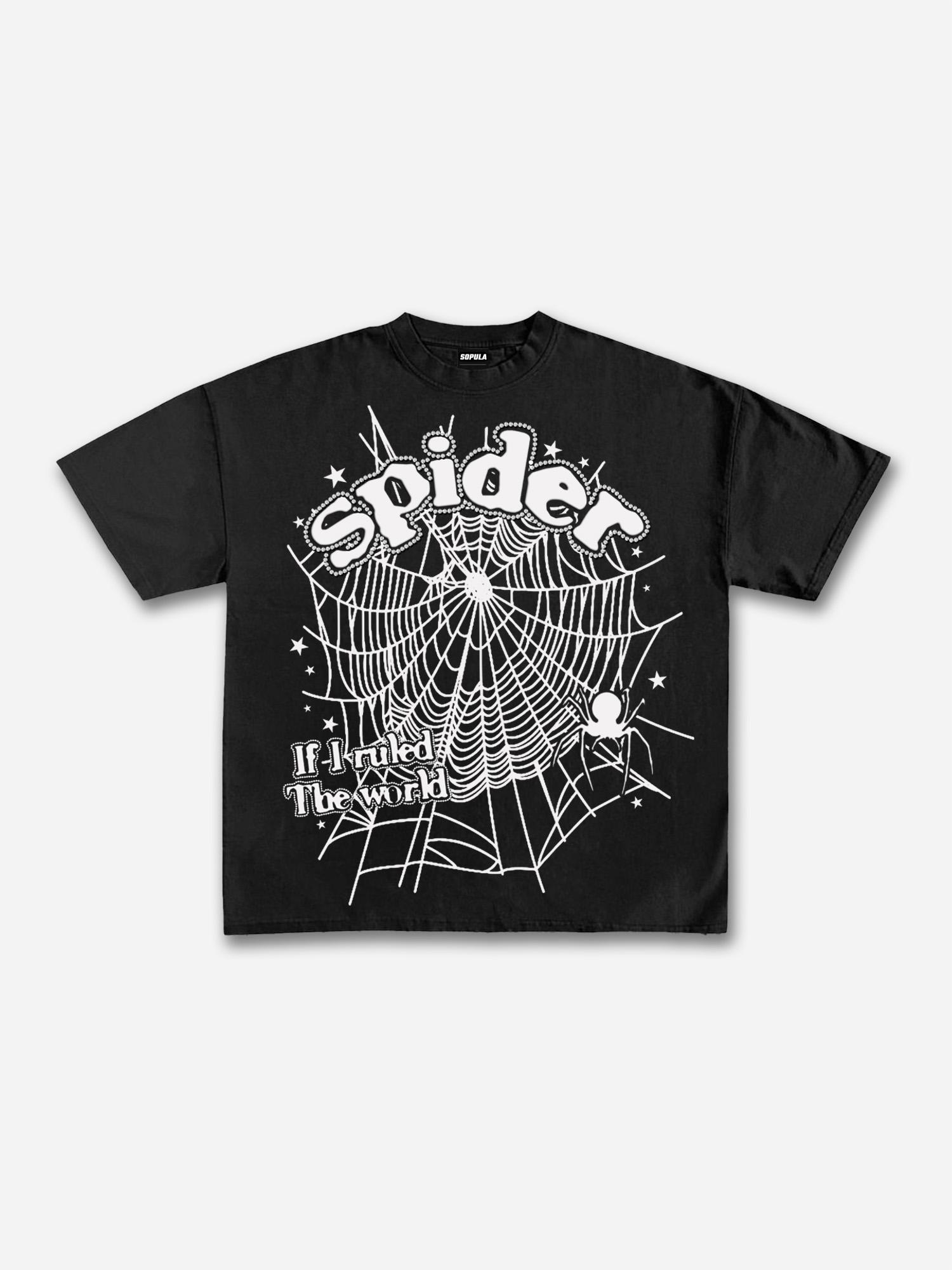 Spider Web If I Ruled The World Vintage Graphic Cotton T-shirt Product Image
