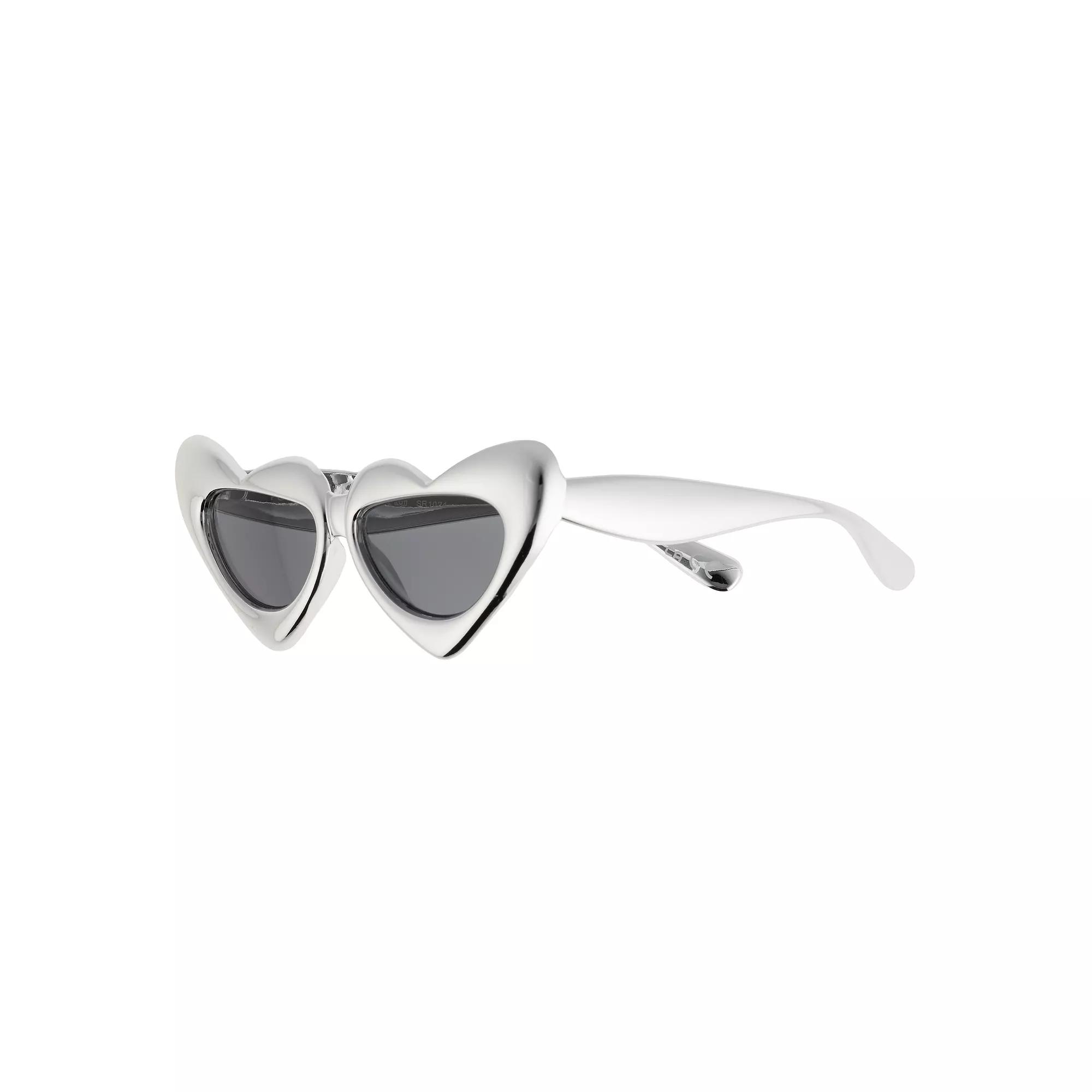 Women's Cali Blue Plastic Heart Sunglasses, Silver Product Image