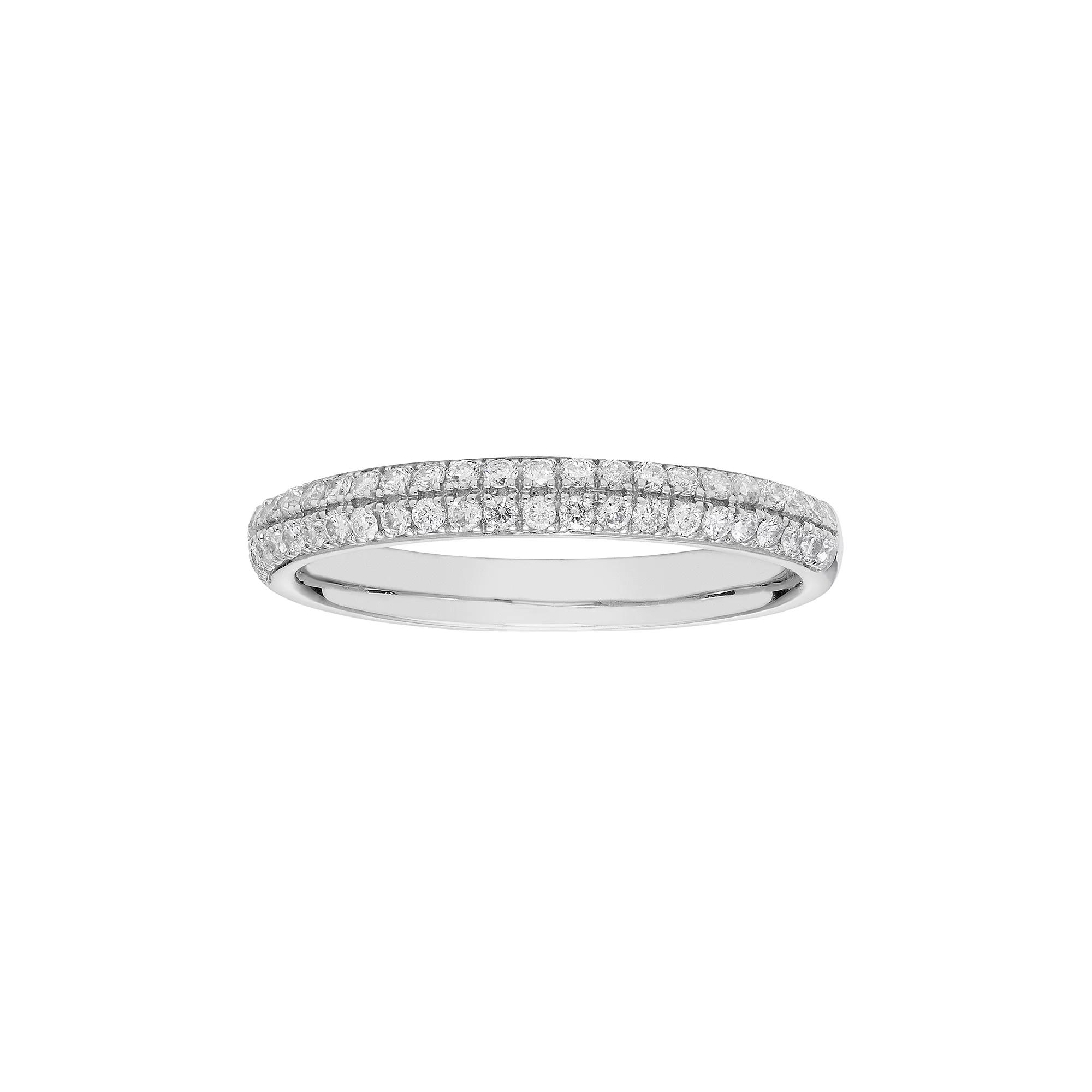 10k Gold 1/3 Carat T.W. Diamond Pave Wedding Ring, Women's, Size: 7, White Product Image