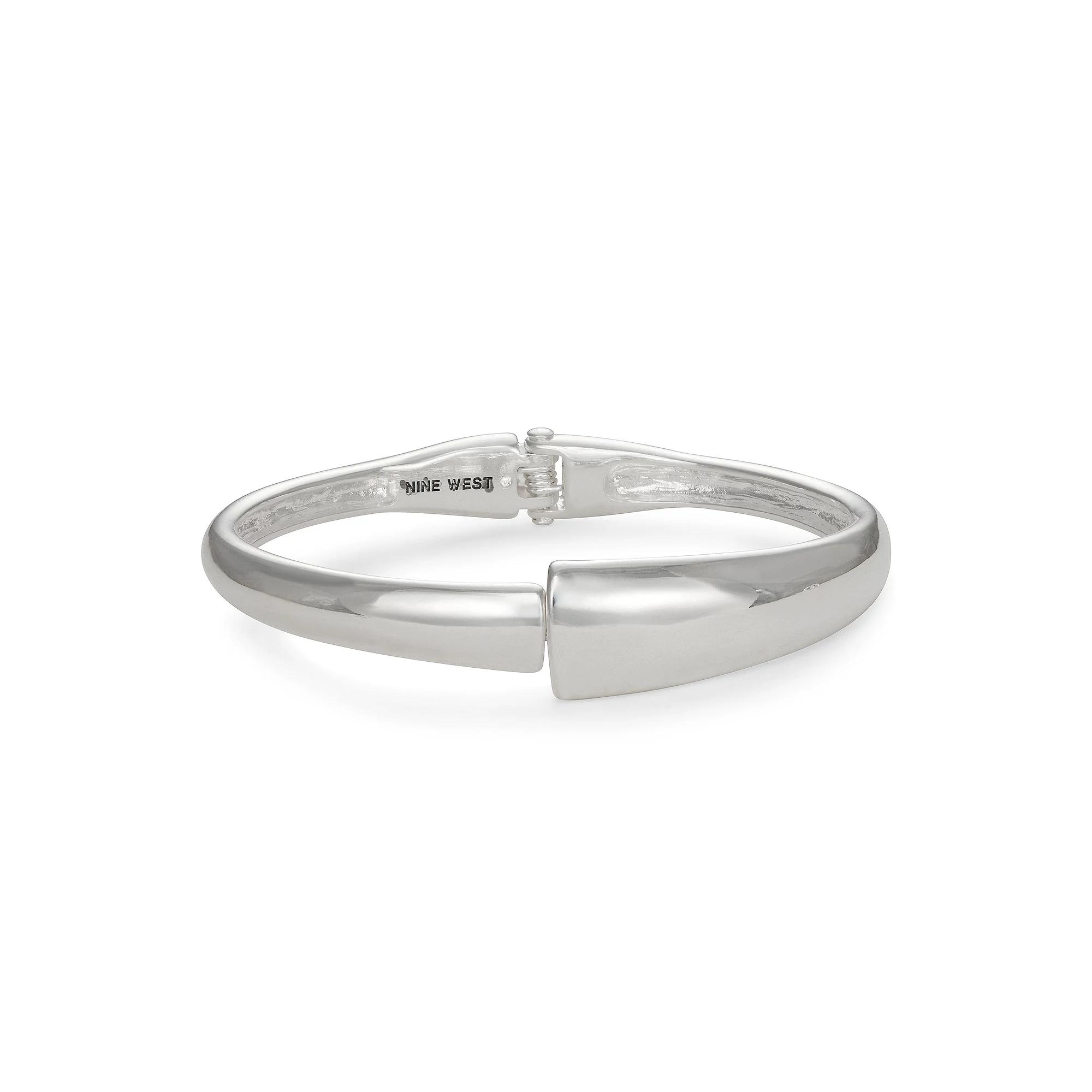 Nine West Tapered Hinge Cuff Bracelet, Women's, Silver Tone Product Image