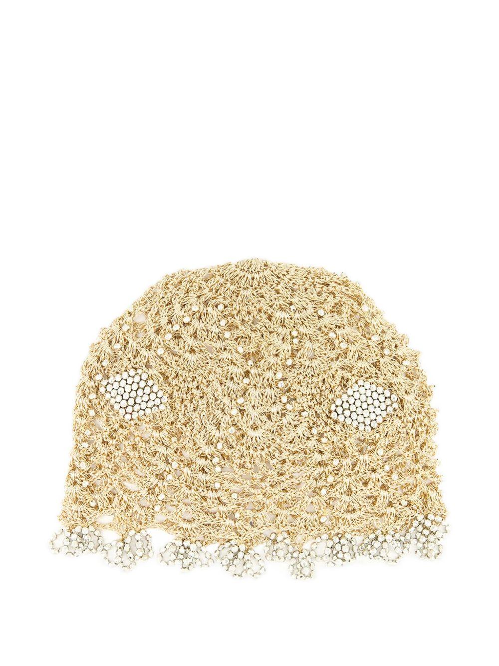 crochet-knit beaded hat Product Image