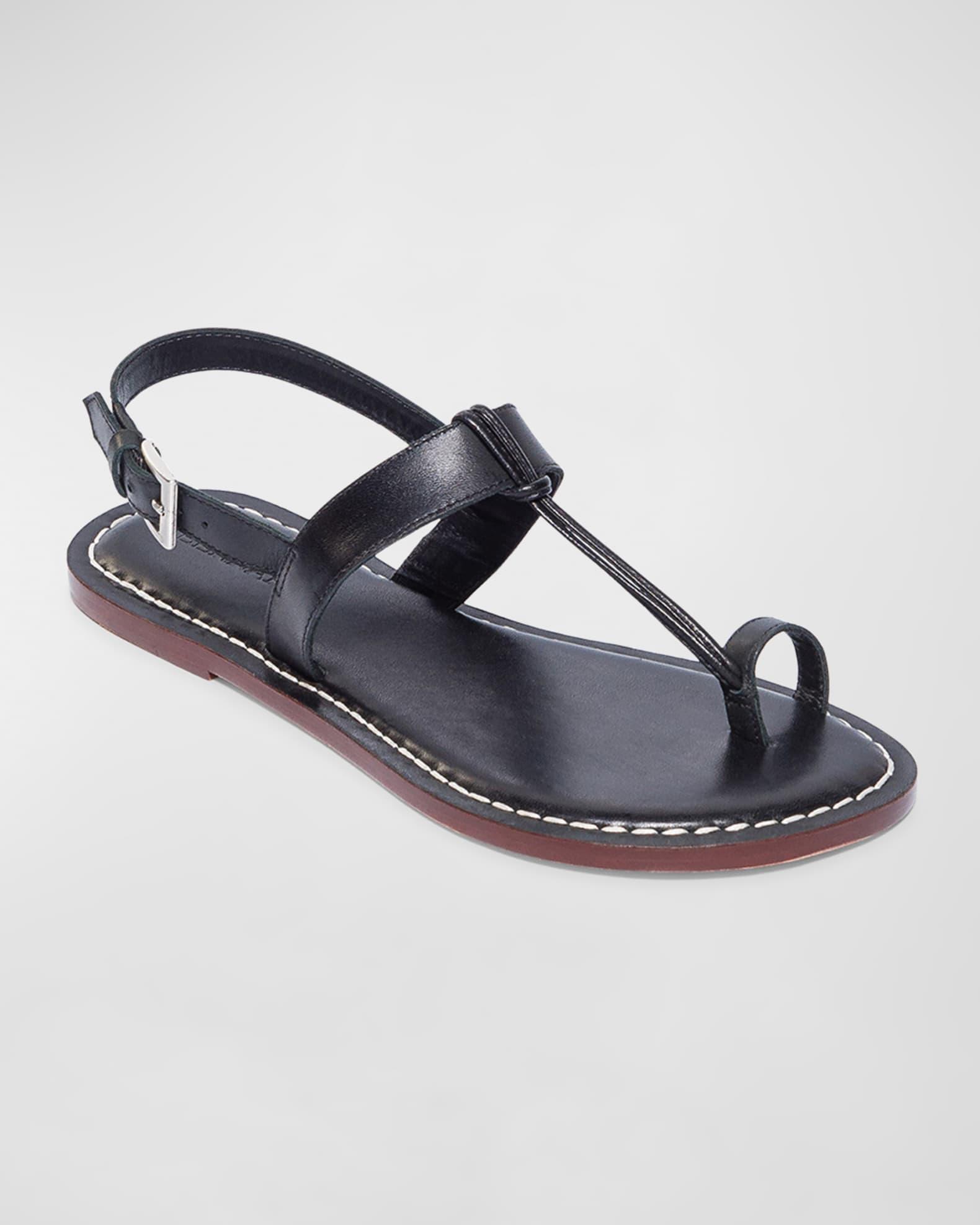 Calfskin T-Strap Slingback Sandals Product Image