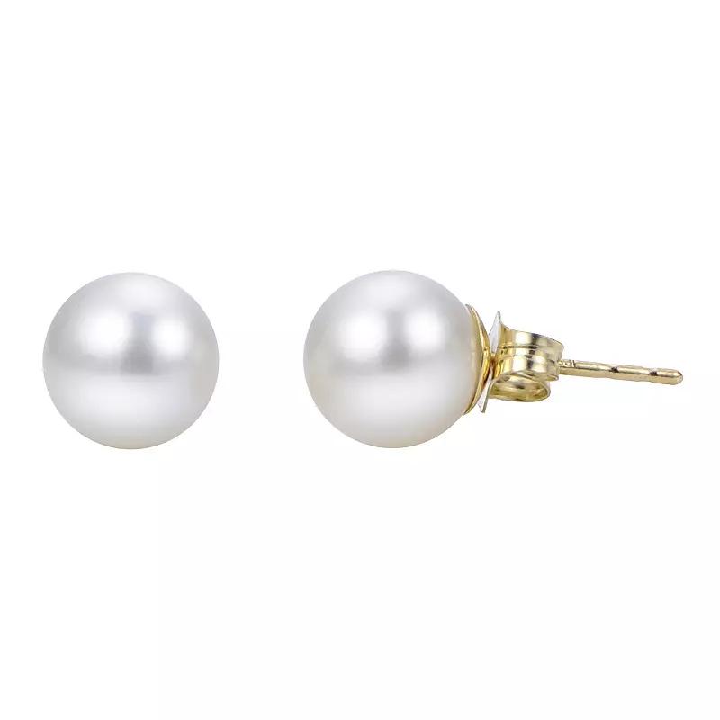 PearLustre by Imperial 14k Gold Akoya Cultured Pearl Stud Earrings, Women's, White Product Image