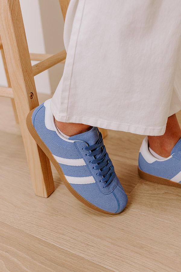 The Sutton Faux Suede Sneaker in Airy Blue Product Image