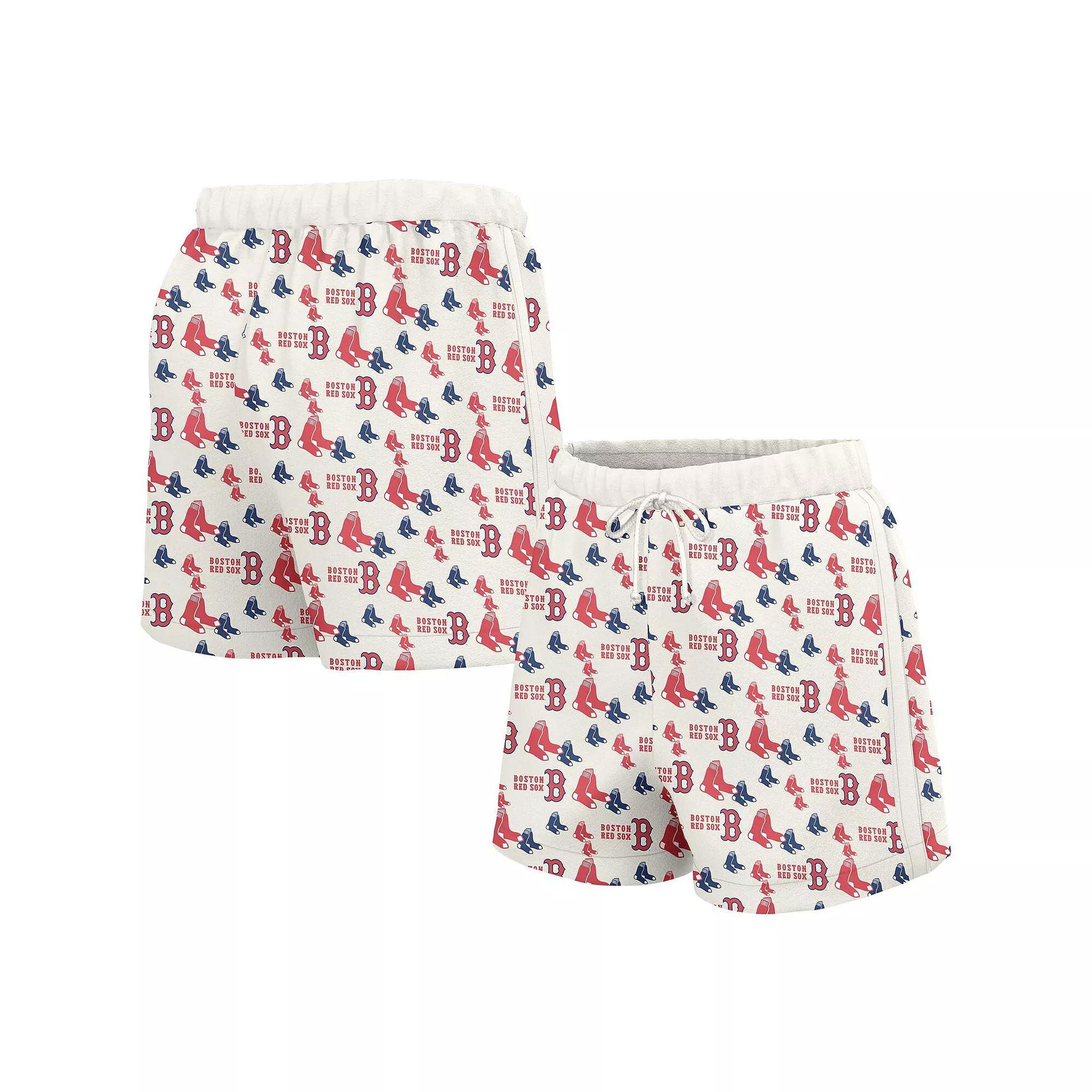 Women's Lusso White Boston Red Sox Marge Shorts,  Product Image