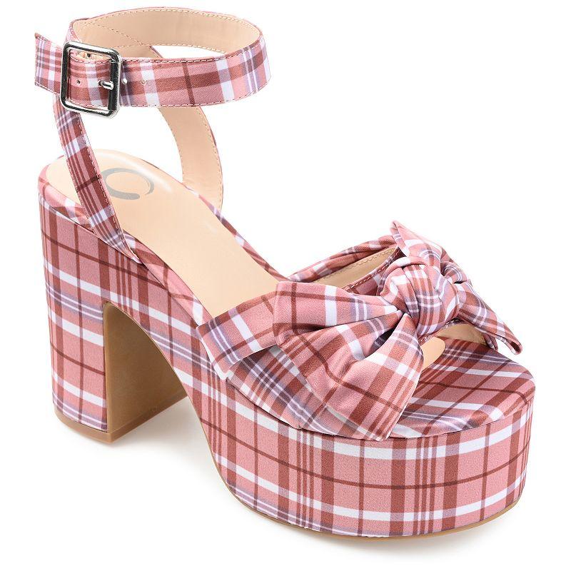 Journee Zenni Women's Bow Block Heel Sandals,  Product Image