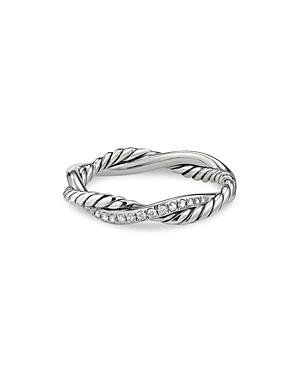 David Yurman Sterling Petite Infinity Twisted Ring with Diamonds Product Image