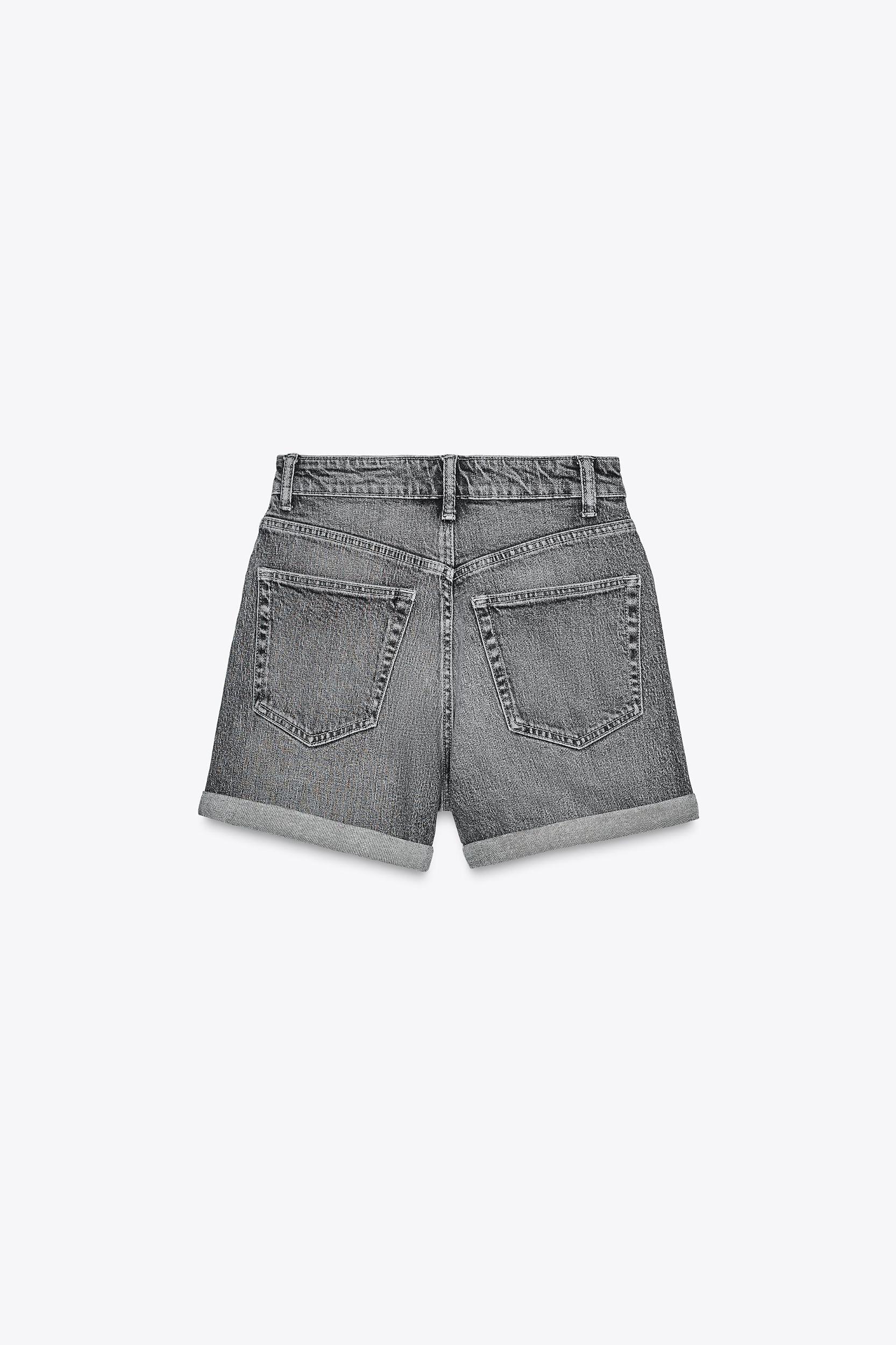 TRF HIGH-WAISTED MOM FIT DENIM SHORTS Product Image