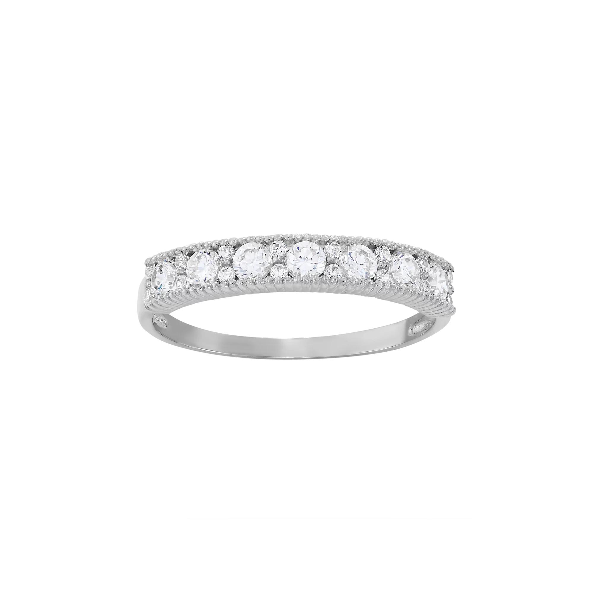 Designs by Gioelli Cubic Zirconia Wedding Ring in 10k White Gold, Women's, Size: 5 Product Image