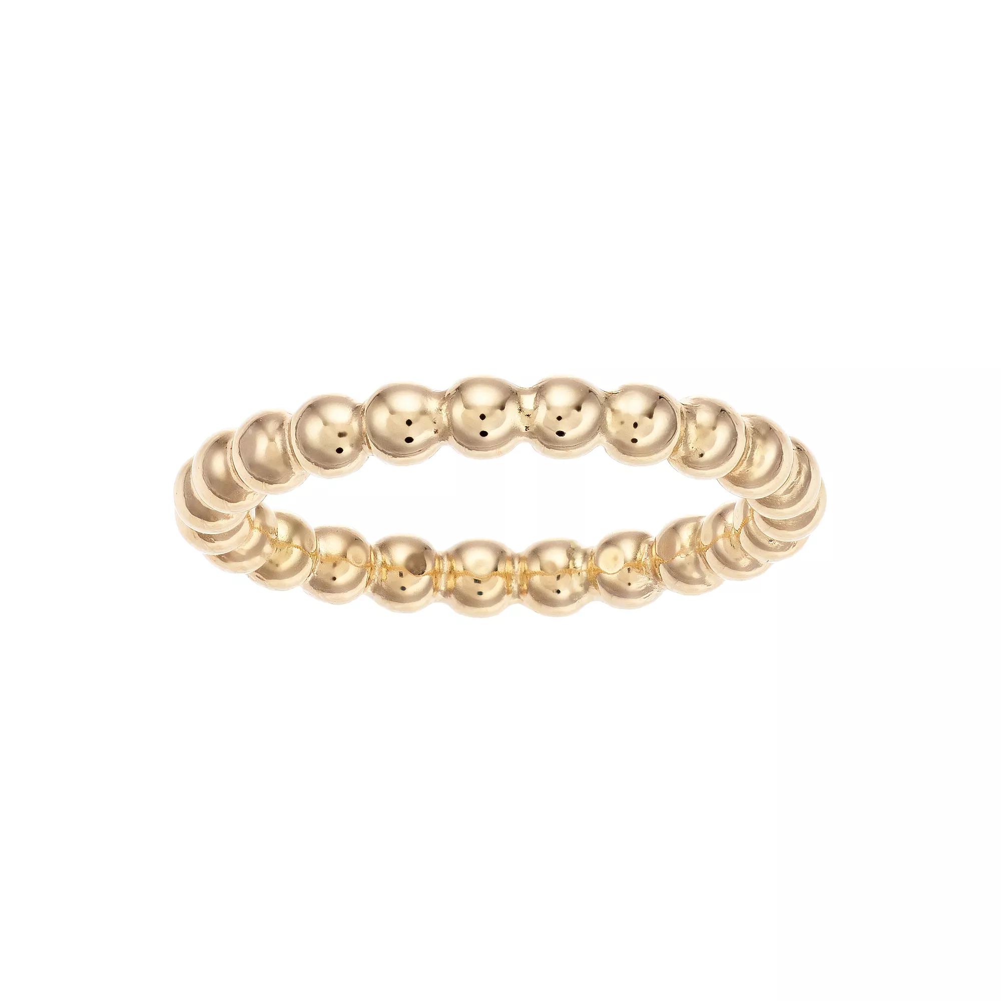 10k Gold Beaded Stack Ring, Women's, Size: 7, Yellow Product Image